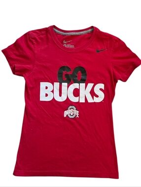 ​Nike Ohio State Buckeyes Small Slim Fit Red Tee Shirt Go Bucks